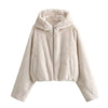 Womens Loose-Fit Faux Fur Hoodie For FallWinter