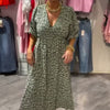 Printed V-neck Plus Size Dress Women