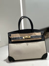 The Coastal Birkin Tote — Genuine Cowhide Leather