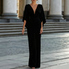 French V-Neck Batwing Sleeve A-Line Dress