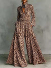 Leopard Print Wide-Leg Pants Set