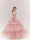 Aurelia Organza Fairy Midi Dress in Pastel Pink