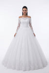 Valerie Mid Waist Lace Regular Sleeve Large Tail Wedding Gown