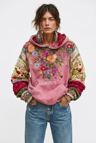 Womens Loose-Fit 3D Digital-Print Hoodie For Winter