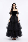 Vestido de noche Celine de estilo francés, mangas de princesa y lujo discreto