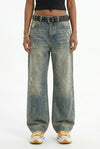 Vanguard Straight-Leg High-Street Loose Denim Jeans