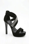 Aura Rhinestone All-Match Cross-Strap High Heels