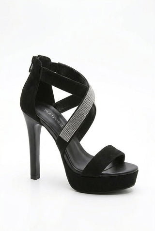 Rhinestone All-Match Cross-Strap High Heels