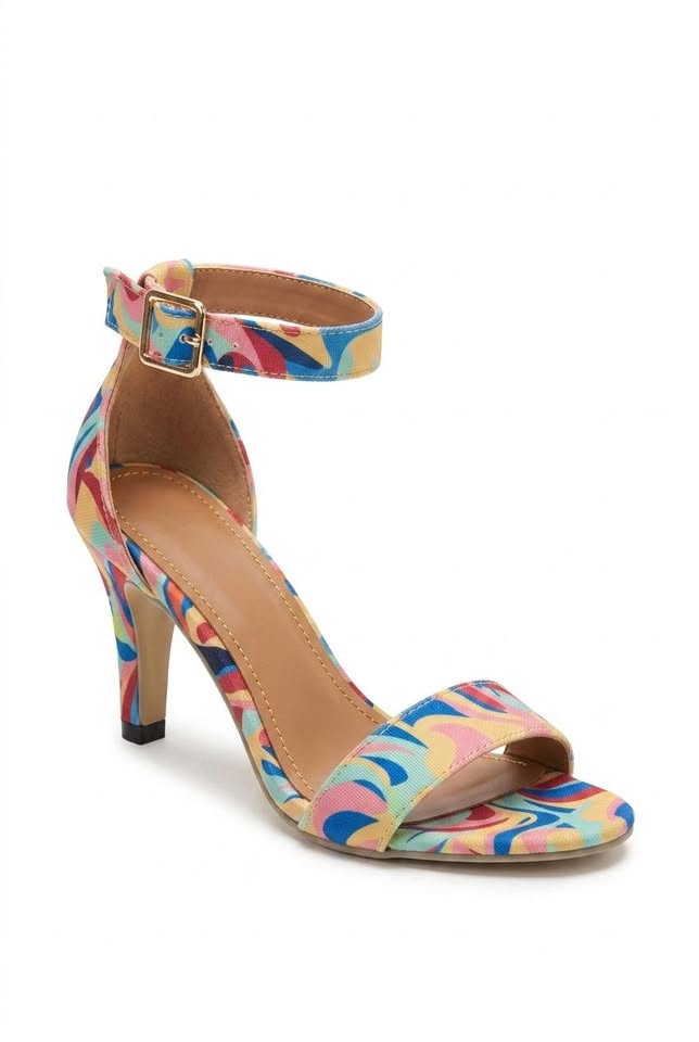 Décolleté Zara con punta quadrata, tacco alto multicolore, taglie forti
