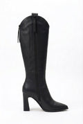Botas Vespera Serenity de caña alta, forro de felpa y tacón grueso