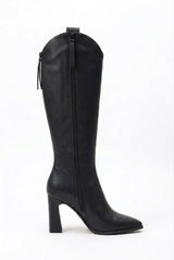 Botas Vespera Serenity de caña alta, forro de felpa y tacón grueso