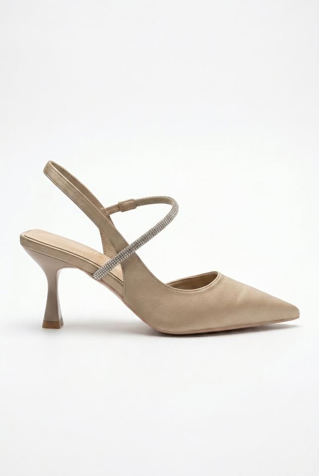 Enchanté Apricot Beige French-Style Pointed-Toe Slim Heels