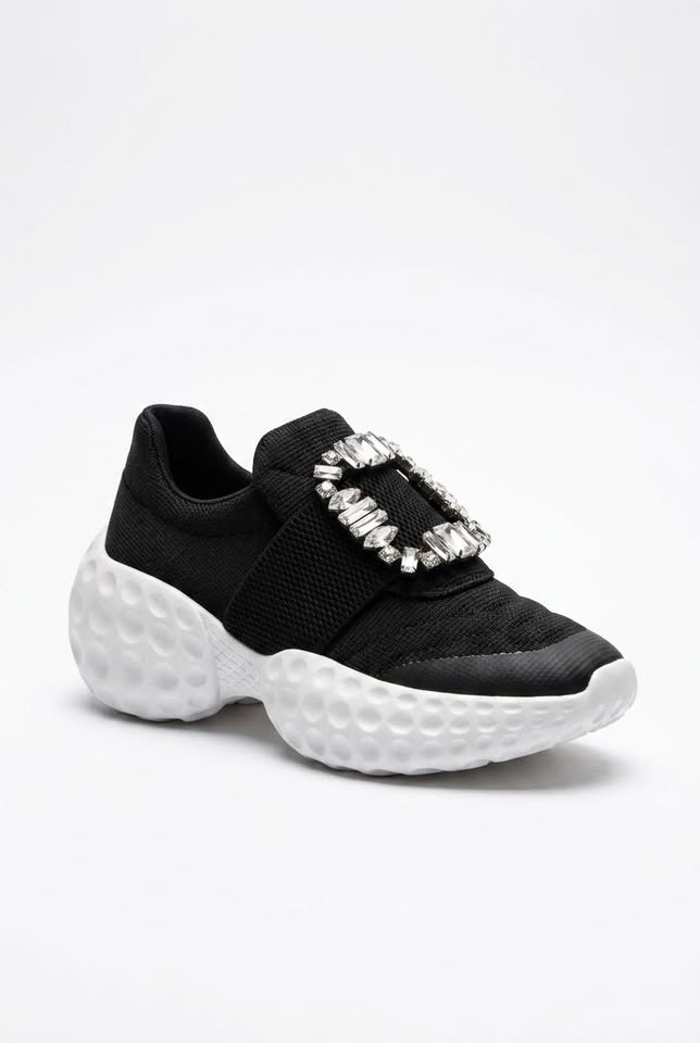 Zapatillas de lujo Aura con pedrería y suela gruesa, estilo dad