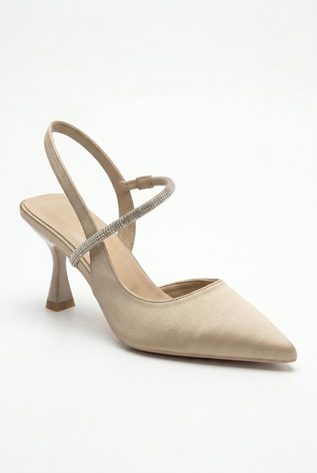 Enchanté Apricot Beige French-Style Pointed-Toe Slim Heels
