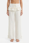 Fashionable American Style Retro Loose Wide Leg Pants High Waisted Ruffled Casual Trousers