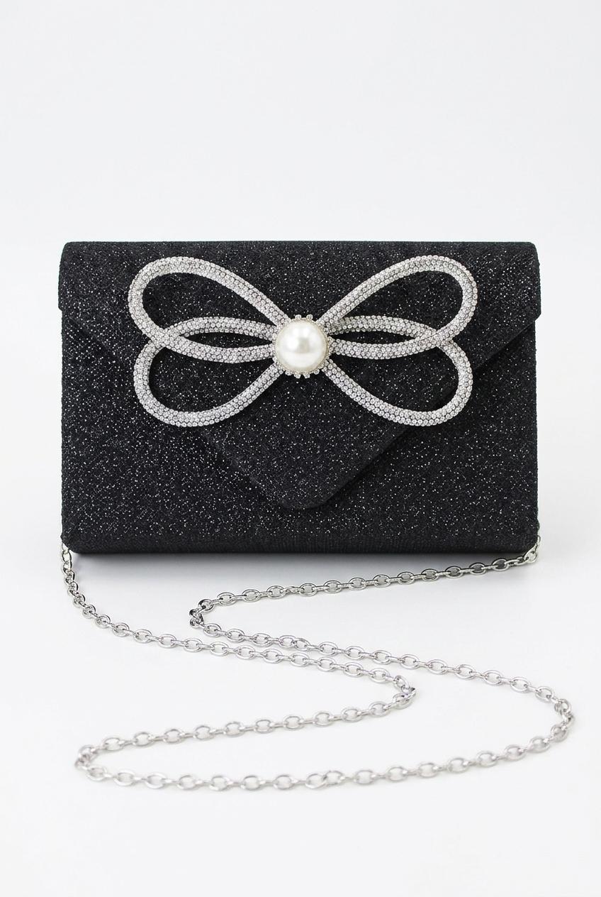 Clutch da sera ovale Lumina con cristalli incastonati