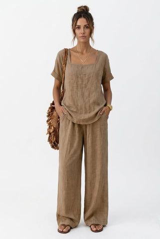 Women's Square-Neck Short-Sleeve Pantsuit