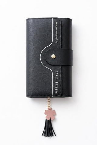 Geometric Letter Buckle Clutch Bag With Tassel And Petal Design For Young Women
