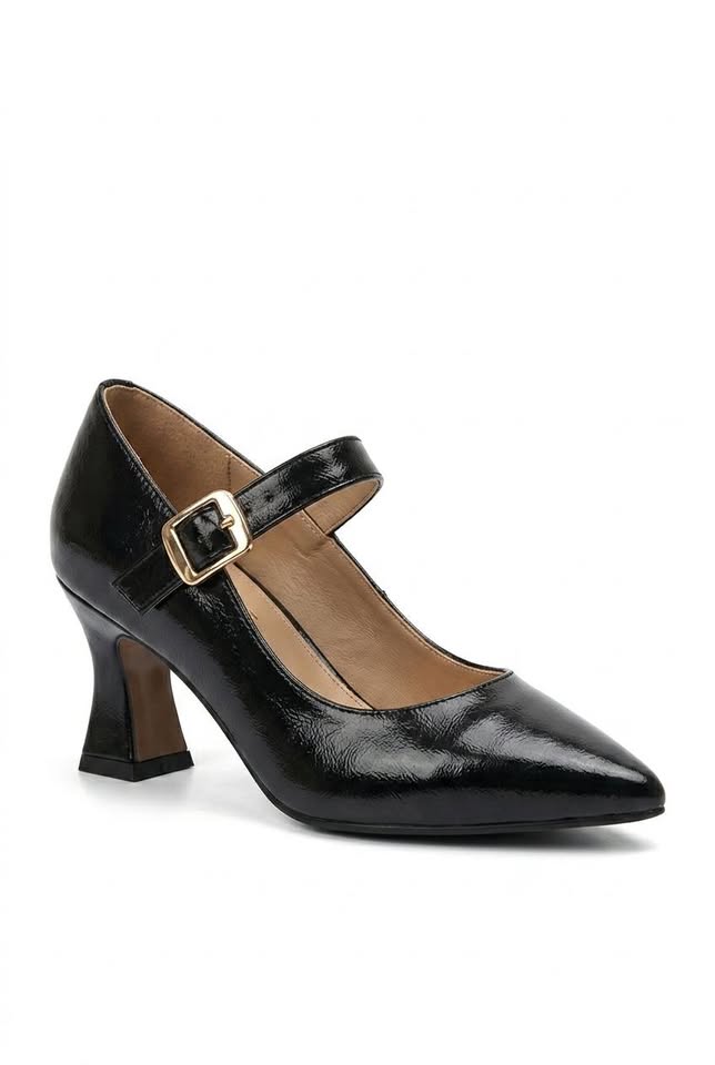 Enchanté fransk-inspirerede spidståede slingbackpumps med kraftig hæl