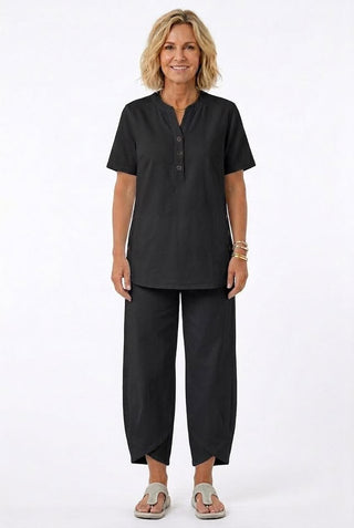 Womens Casual Fashion Set With Lapel Collar And Buttons