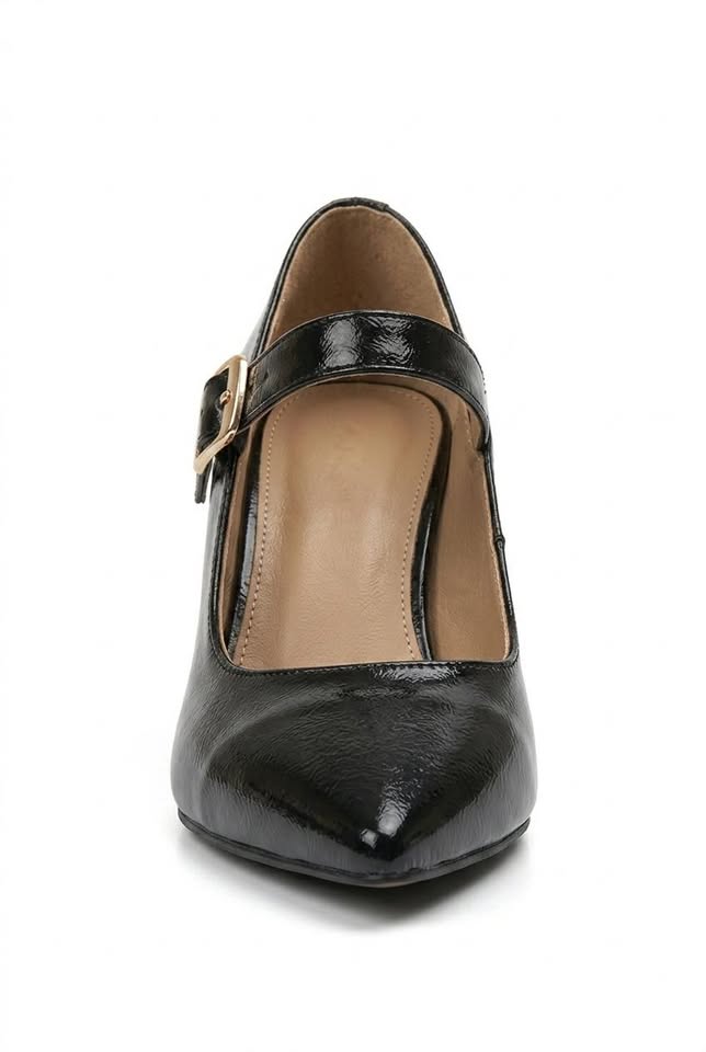 Enchanté fransk-inspirerede spidståede slingbackpumps med kraftig hæl