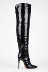 Vespera Sovereign Pointed-Toe Over-the-Knee Stiletto Boots