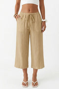 Elegante Casual Teksturerede Cropped Bukser til Kvinder – Forår/Sommer
