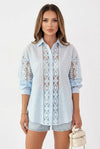 Enchanté European-Style Lace Embroidered Hollow-Out Cardigan