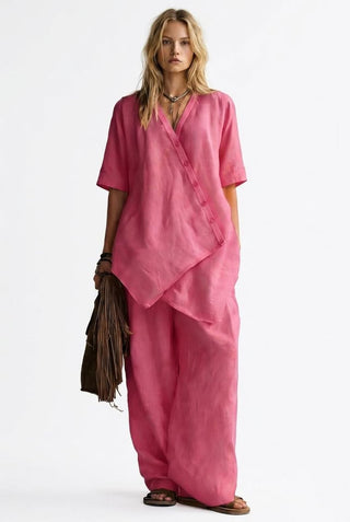 Loose-fitting Short-sleeve Shirt Casual Set