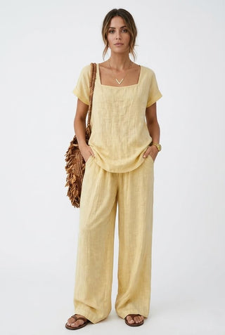 Women's Square-Neck Short-Sleeve Pantsuit