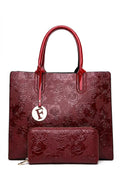 Vespera Botanica Duo: Signature Floral Satchel & Essential Pouch Bag Set