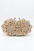 Bolso clutch escultórico con lazo de rosa de diamantes personalizado de Lumina