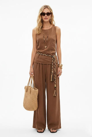 Womens Casual Sleeveless Two-piece Set