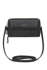 Bolso de mano tipo clutch convertible y bandolera de Vespera con doble cremallera continental