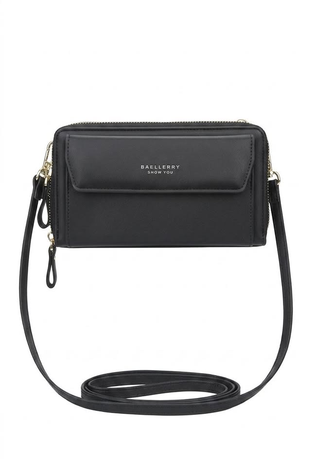 Clutch a tracolla Vespera Continental con doppia cerniera e design convertibile