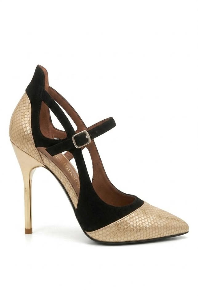 Vespera Rattan & Suede Clear-Cutout Stiletto Heels