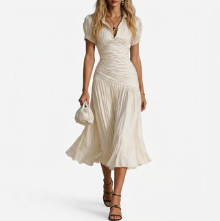 Womens Striped High-Waisted Shirt Casual Dress