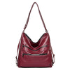 Double Zipper Shoulder Bag Women High Capacity Handbags Adjustable bag Backpack