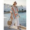 Ruffle-Sleeve V-Neck Shirt & Wide-Leg Pants Set