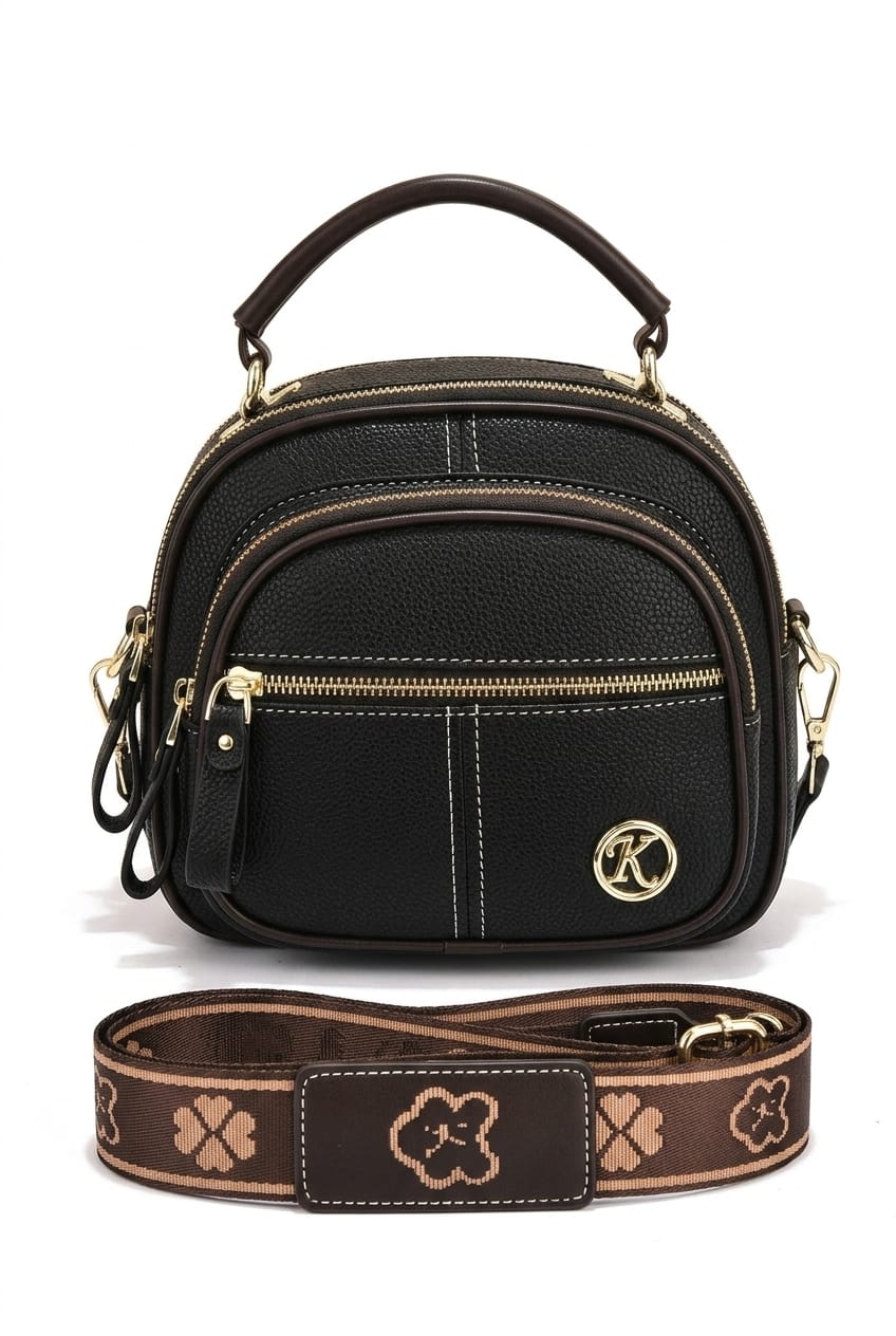 Vespera Symmetry Multi-Zip Utility Satchel Taske