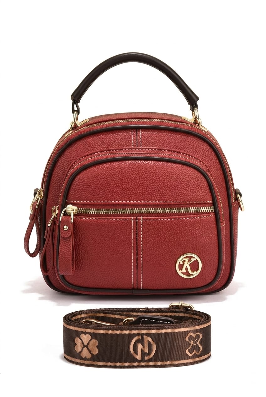 Vespera Symmetry Multi-Zip Utility Satchel Taske