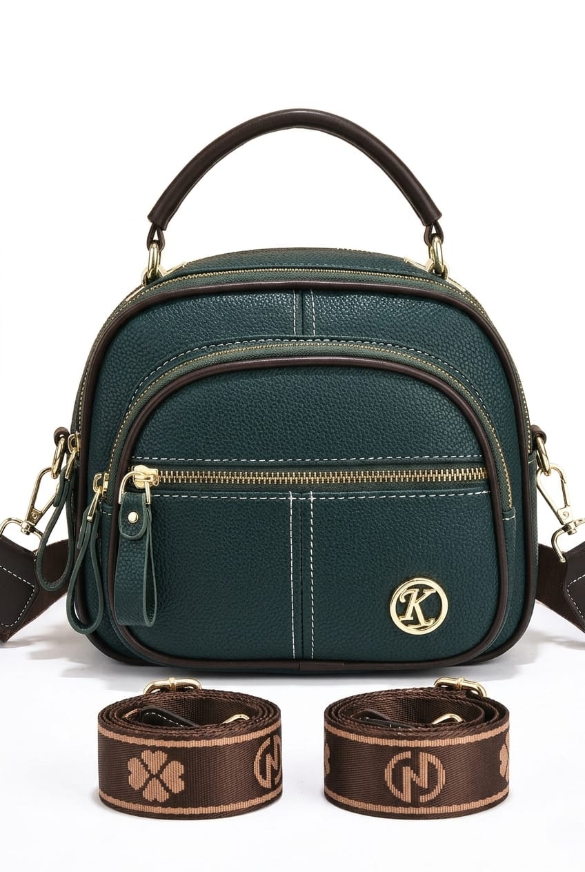 Vespera Symmetry Multi-Zip Utility Satchel Taske