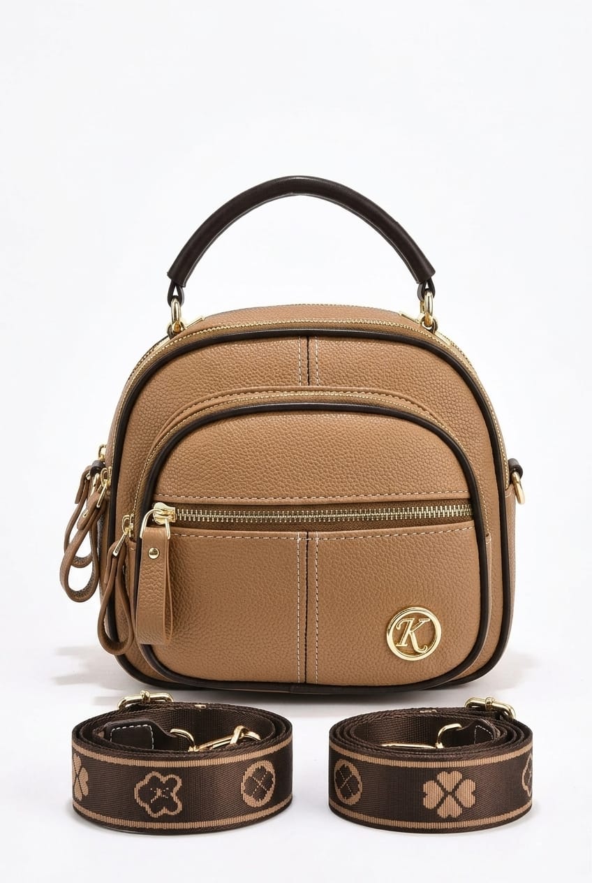 Vespera Symmetry Multi-Zip Utility Satchel Taske