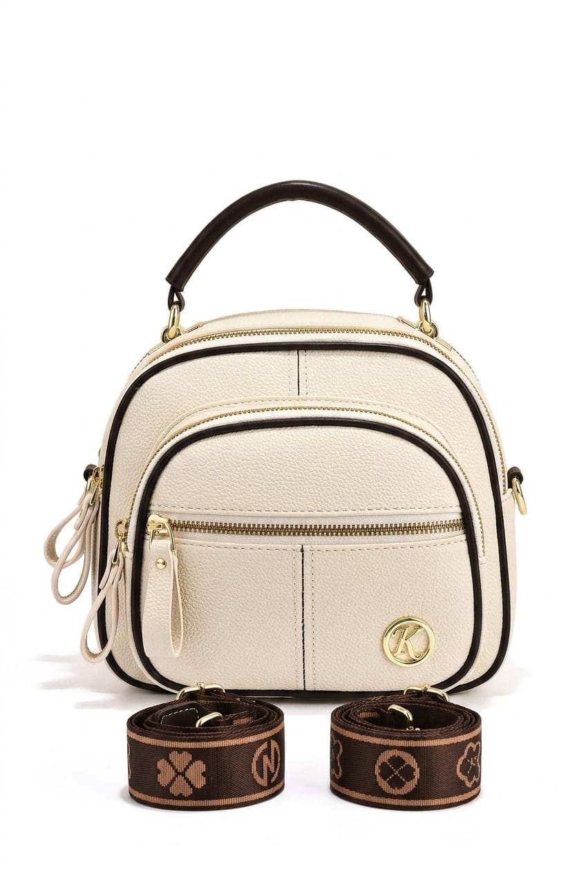 Vespera Symmetry Multi-Zip Utility Satchel Taske