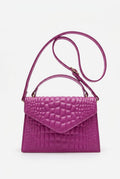 Bolso bandolera minimalista de tacto suave con estampado de cocodrilo de Vespera