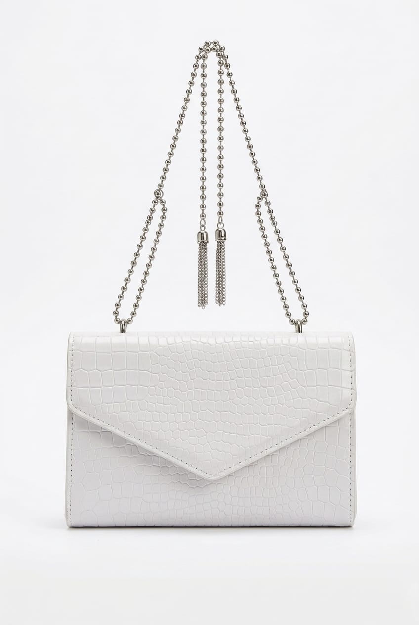 Borsa a tracolla Vespera Minimalist in pelle morbida effetto coccodrillo