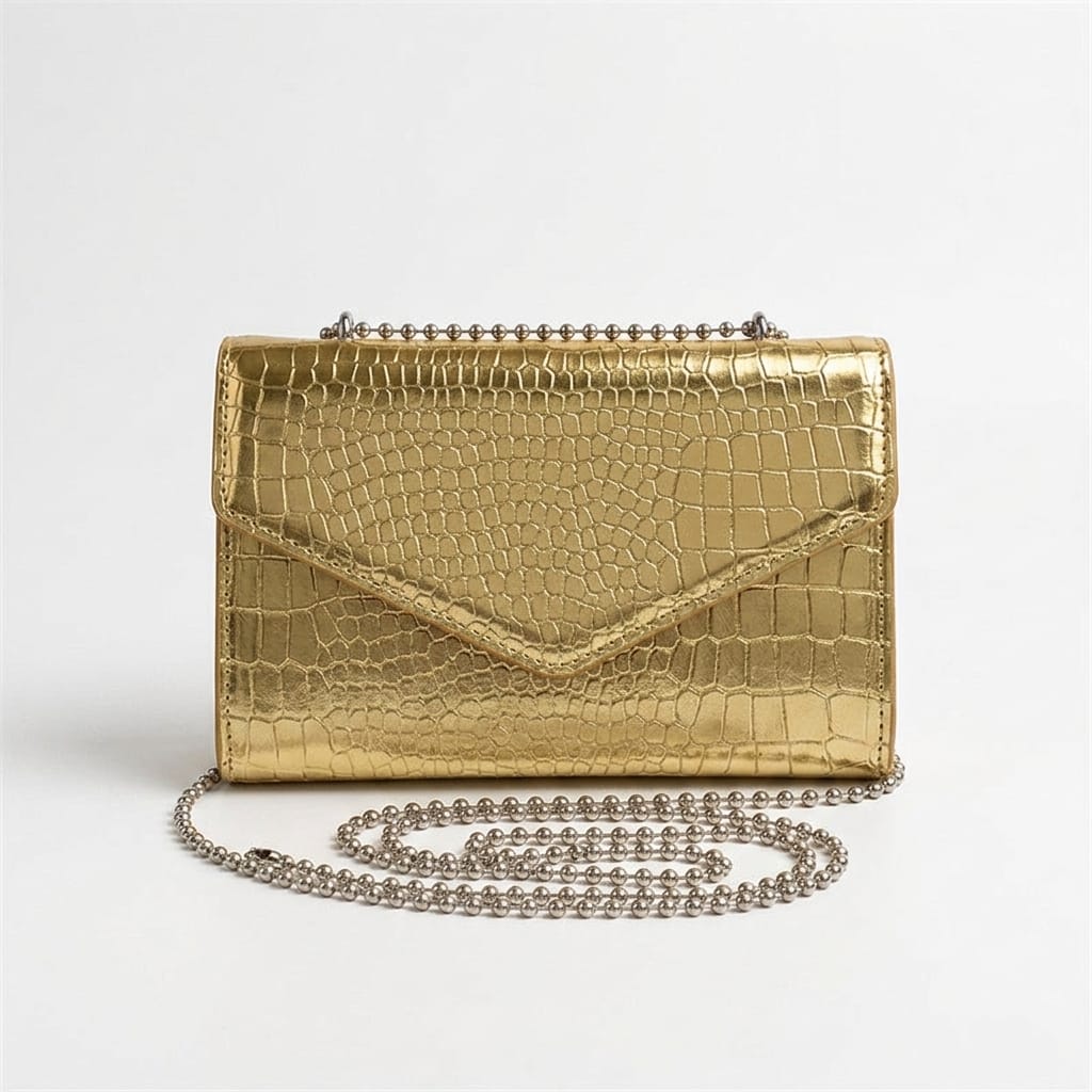 Borsa a tracolla Vespera Minimalist in pelle morbida effetto coccodrillo