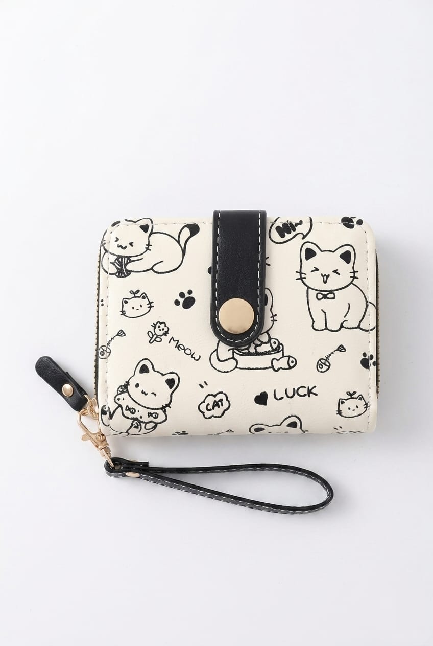 Clutch Vespera in stile giapponese fantasioso, color pastello con orsetto