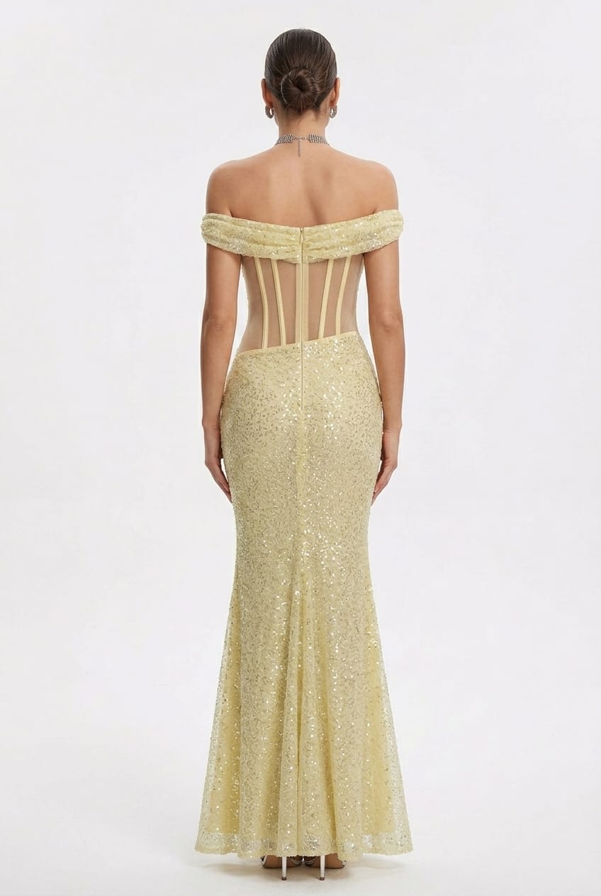 Seraphina Off-Shoulder Havfrue Gallakjole med Pailletter