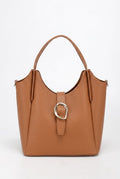 Bolso bandolera vertical Vespera Aura de cuero de grano completo